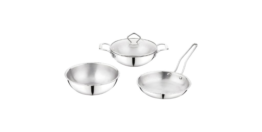 3 Pcs Triply Cookware Set